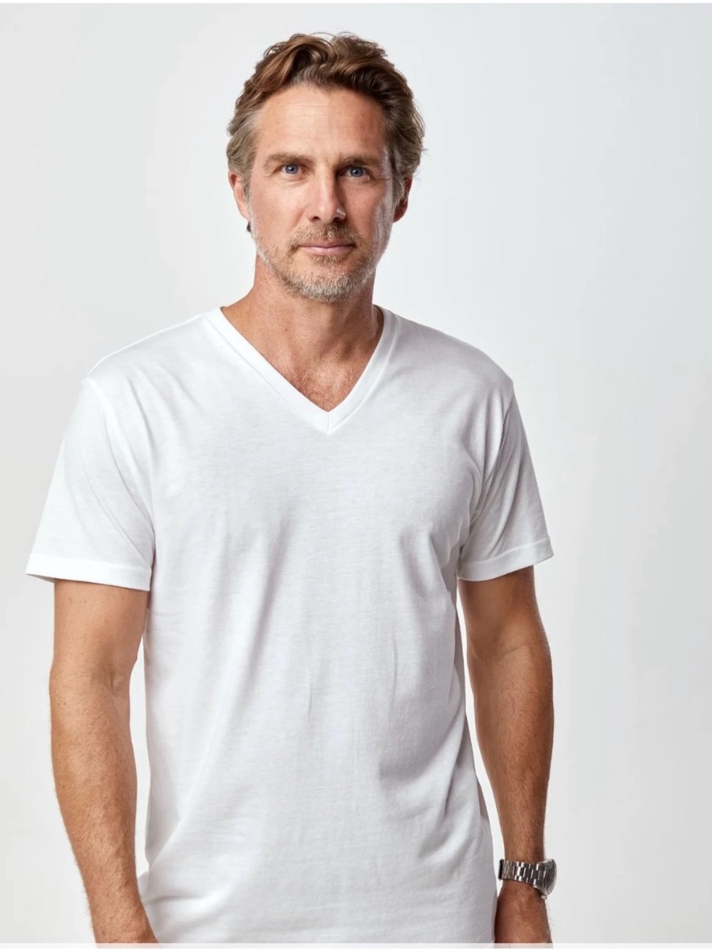 Hickey Freeman White V-Neck Short Sleeve Bundle
